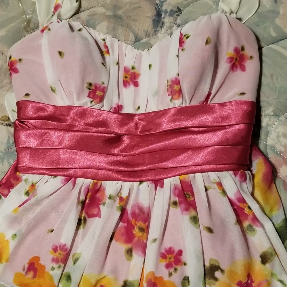 3 pink hearts dress